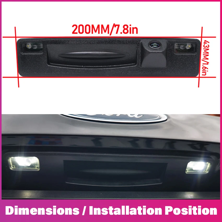 AHD 1080P 170° FishEye Car Trunk Handle Rear View Camera For Ford Focus Fiesta MK3 Facelift 2015 2016 2017 2018 2019 2020 2021
