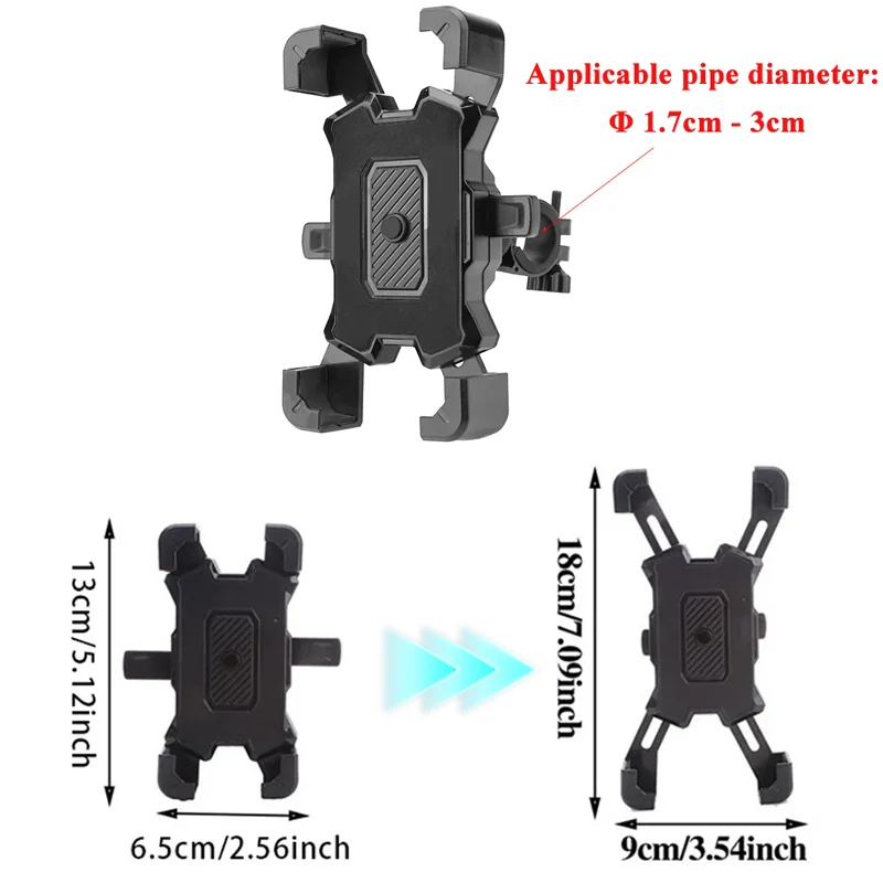 Universal Riding Phone Holder Motorbike Phone Grip Bracket Bicycle Adjustable GPS Clip Cycling Mtb Accessory for iPhone Samsung view 6