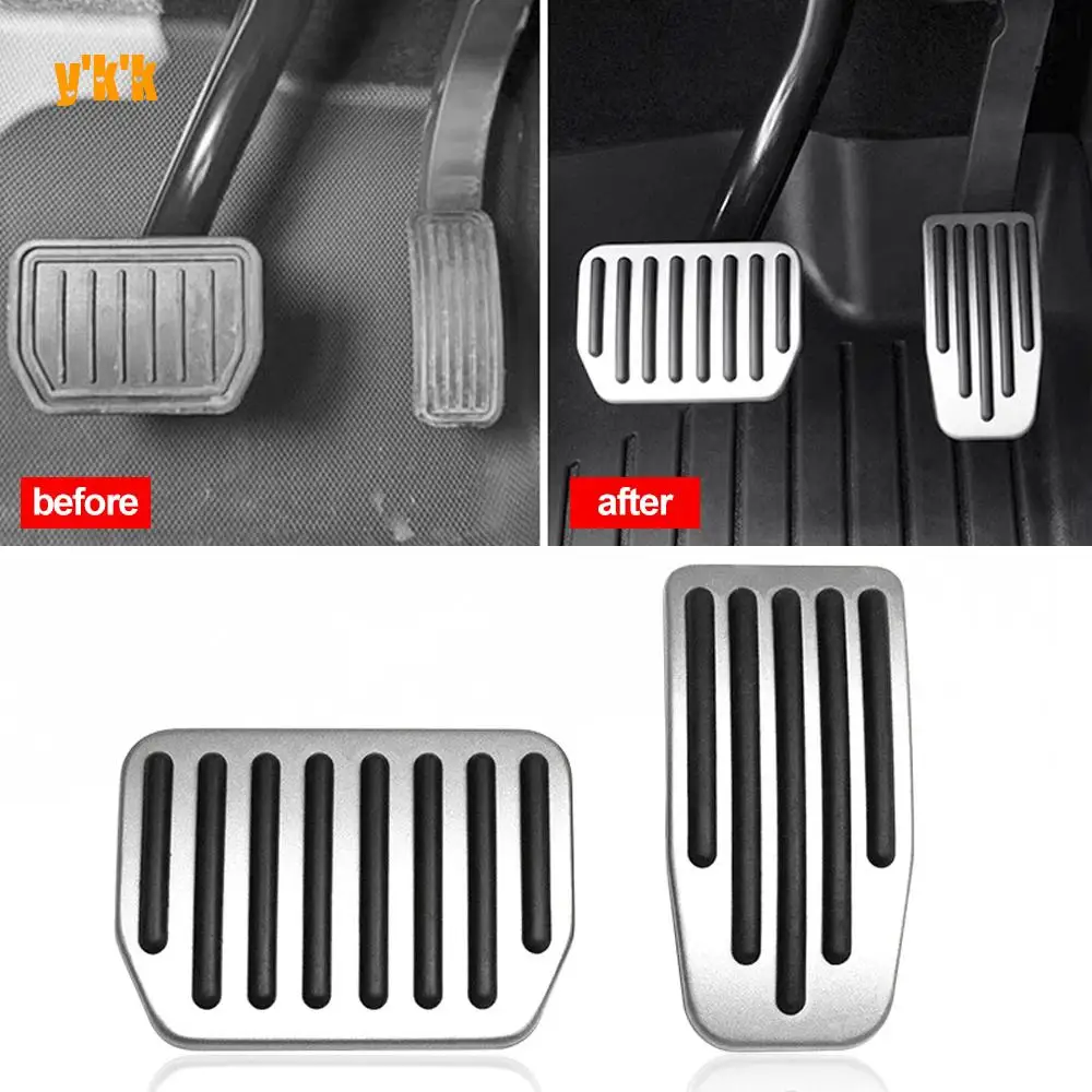 Foot Pedals Cover Accesories Aluminum Alloy Accelerator Gas Fuel Brake Rest Pads MatFor Tesla Model 3 Y Highland 2024 2023 2022