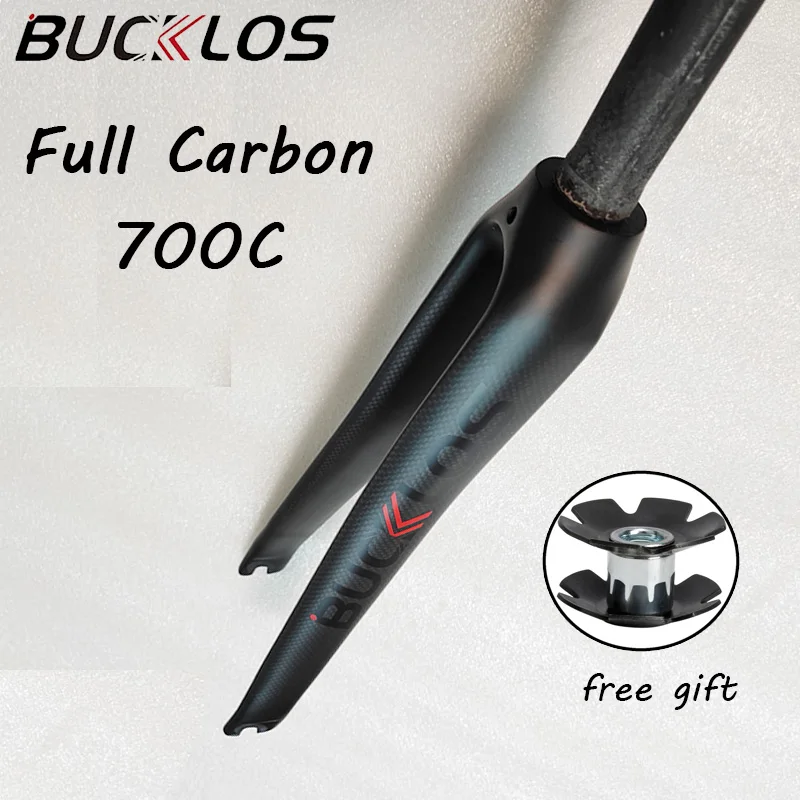 

BUCKLOS Carbon Fork 700C Ultralight Road Bike Fork Full Carbon Fiber Rigid Forks 100mm Spacing 700C Forks Racing Part