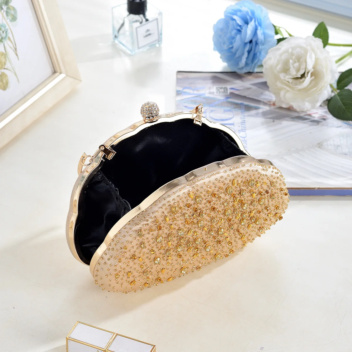 Sparkling Evening Bag For Women Wedding Dress Party Clutch Handbag Purse Crystal Rhinestone Female Crossbody Shoulder Bag image 4