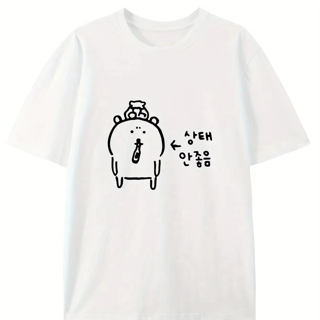 تيشيرتات قطنية بأكمام قصيرة موديل 2025، طباعة كرتونية لطيفة، رقبة دائرية قابلة للتنفس، بلوزة فضفاضة غير رسمية كبيرة الحجم للجنسين