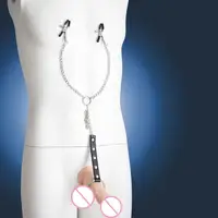 adult productsMetal Chain Nipple Clamps for Couples Adjustable Breast Clip Bondage Accessories for Sensual Bedroom Foreplay - Image 4