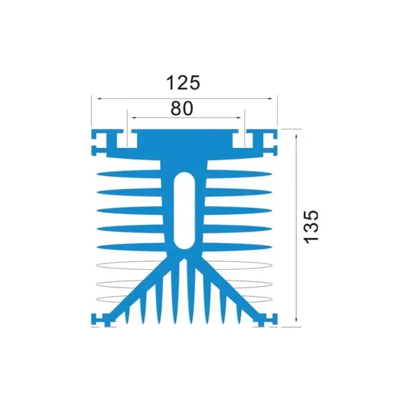 Solid state relay heat sink for thyristor module 125 × 125 × 135mm T-125B