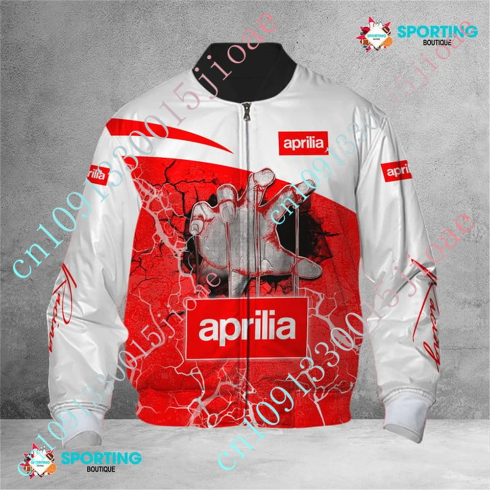 Aprilia Bomber Jacket Jackets For Men's Clothing Thick Coat Techwear Baseball Uniform Harajuku Parkas Windbreaker Custom Logo