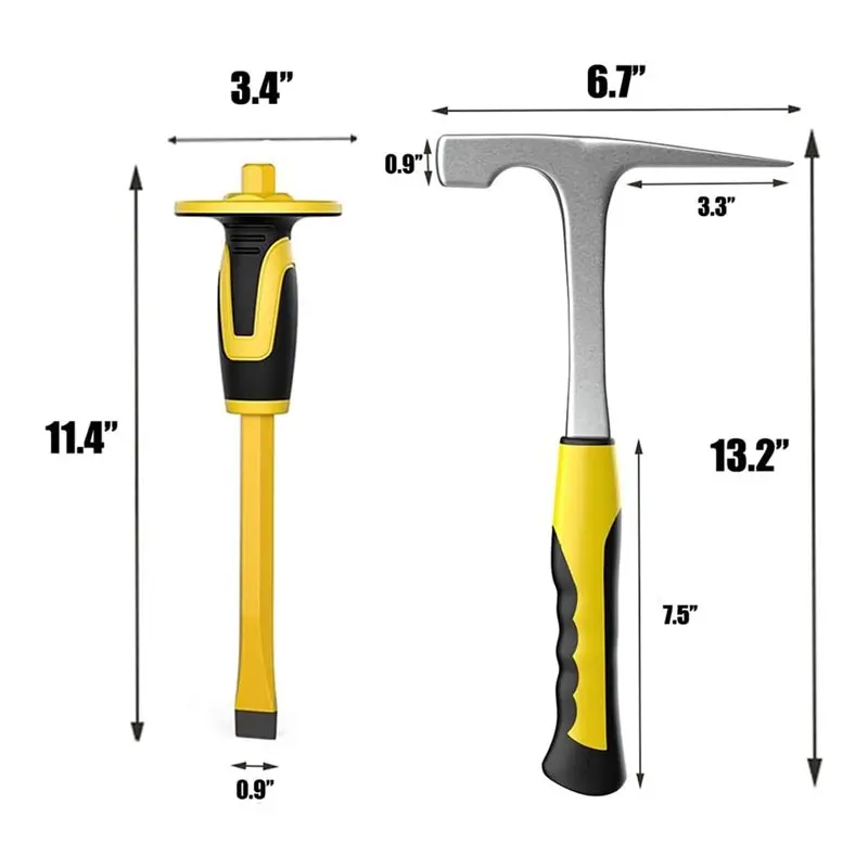 Jewelers Loupe& Goggles Included- 4Pcs Geology Rock Pick Hammer Kit, Tool 32Oz Rock Hammer& Chisels view 5