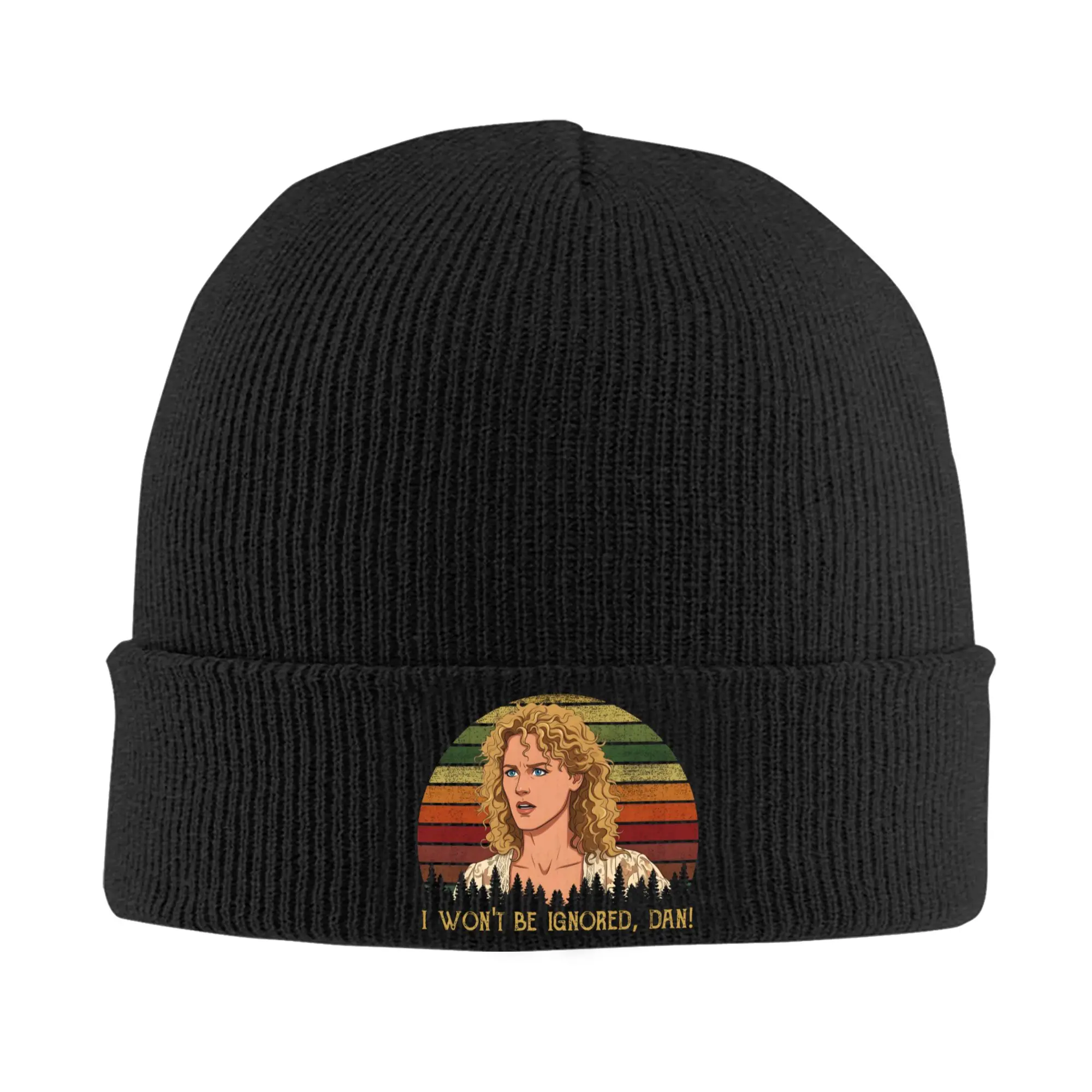 I Won't Be Ignored Dan Obsession Movie Quote Sunset Retro Hats Autumn Winter Beanies New  Cap Unisex Acrylic Bonnet