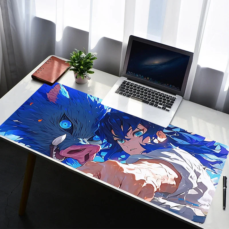 

Mouse Pad Laptop Non Slip Extended Desktop Mouse Mat PC Anime HD Keyboard Pad Gaming Accessories D-demon Slayer Inosuke Mousepad