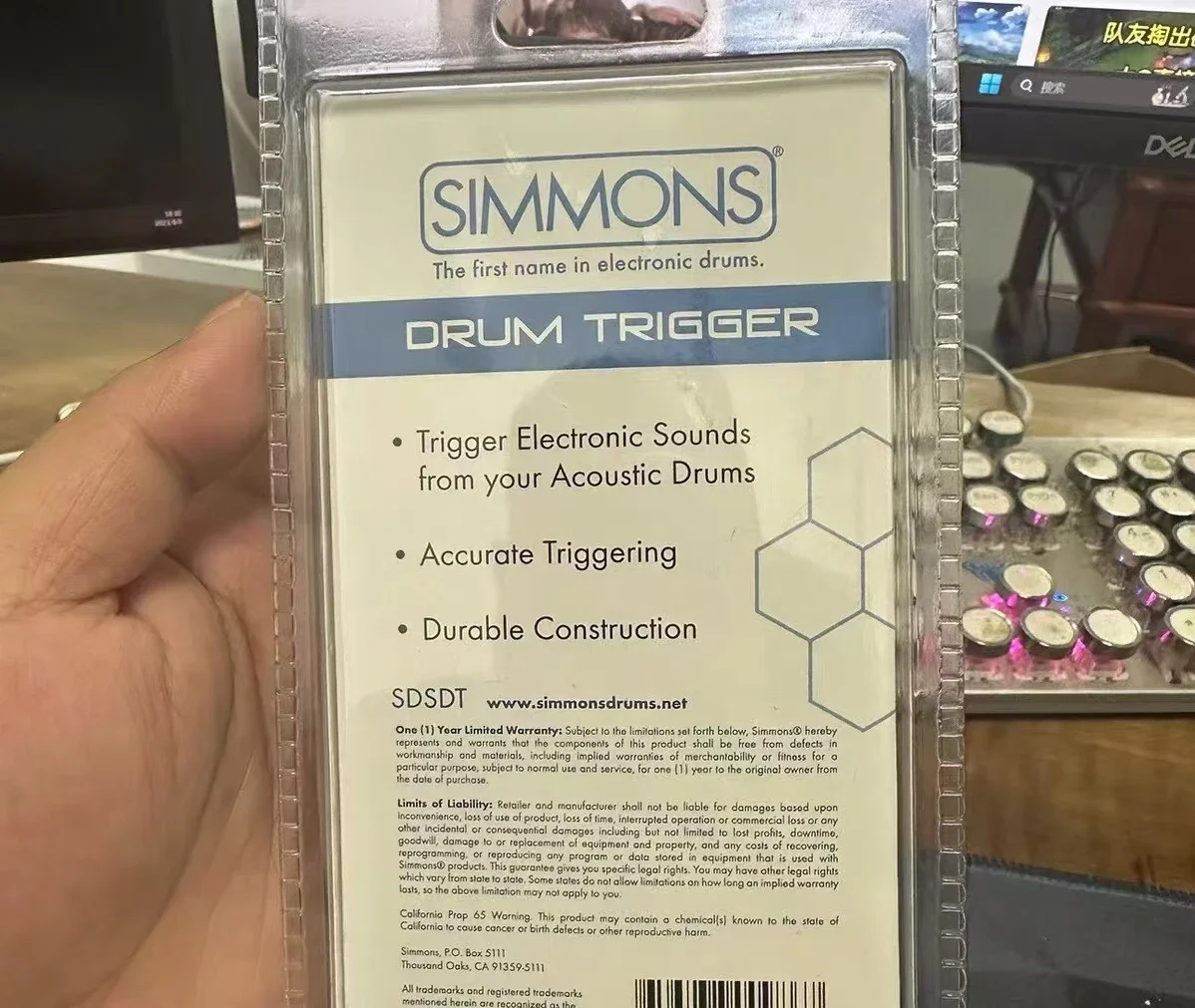 New Original Simmons Drum Trigger Elecronic Sounds from Acoustic Drum With 6.5mm Audio Port