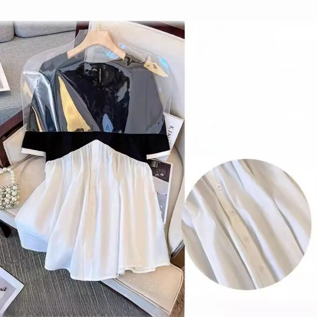 

Летнее женское платье больших размеров с короткими рукавами, деформирующееся стратегии, платье с нерегулярной строчкой, 60,00 кг-175,00 кг, стратегия толстой сестры