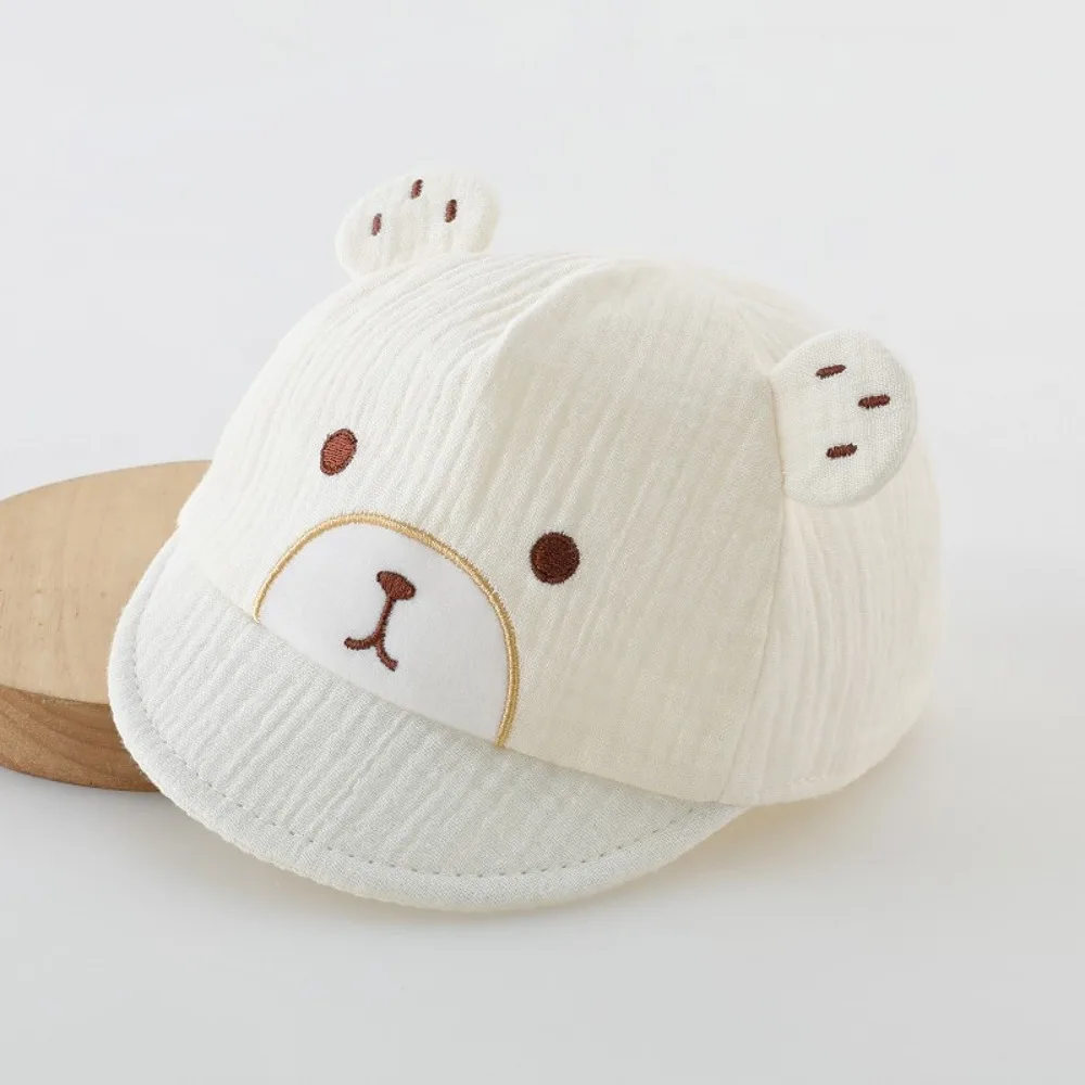 Cute Soft Cotton Newborn Hat Cartoon Bear Ear Baby Baseball Cap Summer Soft Brim Baby Boys Girls Peaked Caps