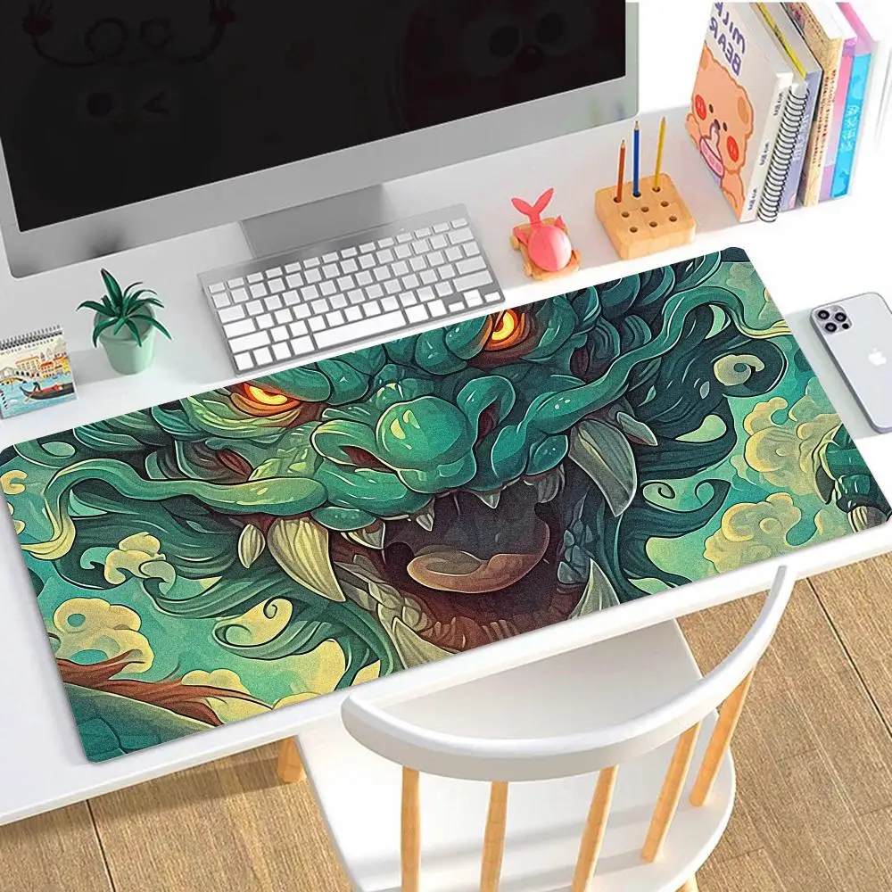 Alfombrilla de ratón de dragón, alfombrilla de ratón grande, alfombrilla de ratón para juegos, accesorios de escritorio muy adecuados para jugadores y un uso fresco en la oficina