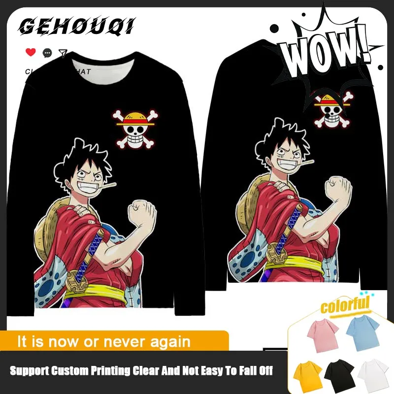 

One Piece Animation Co-name Long Sleeve T-shirt Men Luffy Solon Around Ins Tide Brand All-matching Undershirt Boy Clothes