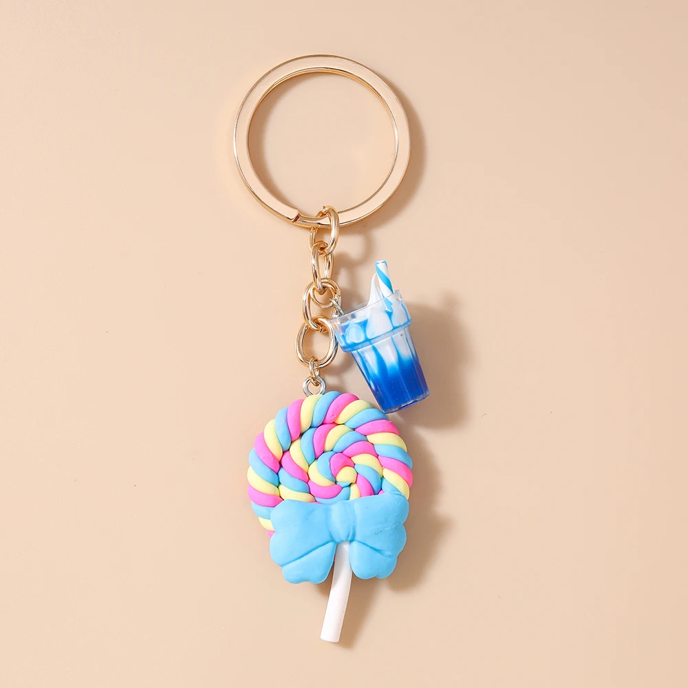 Pretty Resin Candy Lollipop Keychain, Juice Pendant