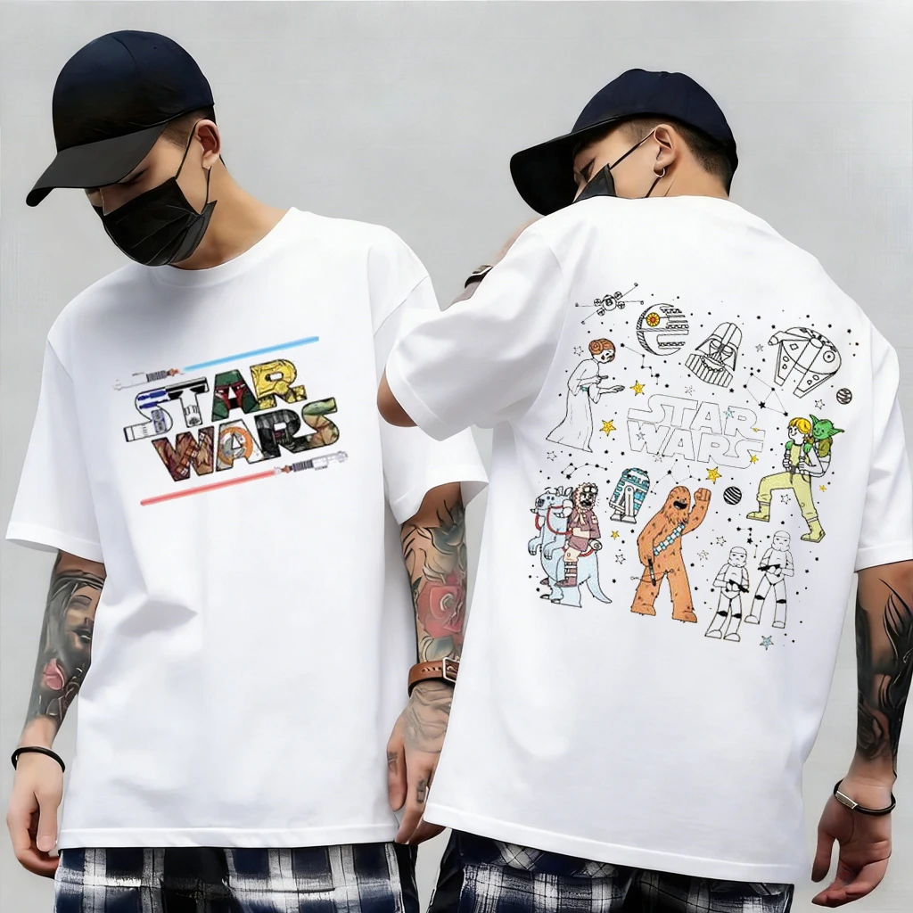 Camiseta de manga corta Galaxy Star Wars Darth Vader, This Is The Way Mandalorian Chewbacca, camisetas informales con cuello redondo para hombres, mujeres y niños