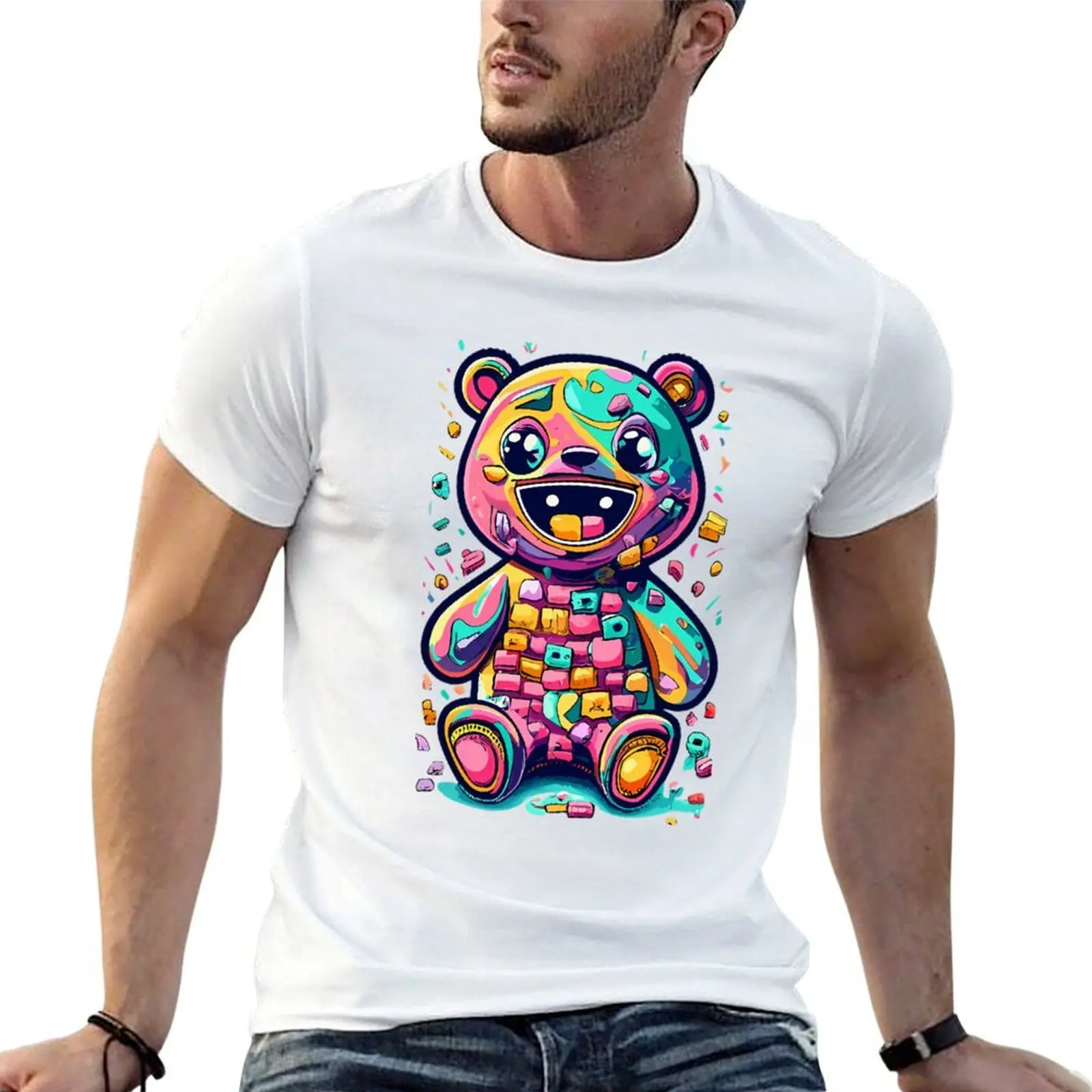 

Gleeful Gummy Bear With A Sugary Grin T-Shirt man t shirts high quality luxury brand man t shirt graphic T-Shirt
