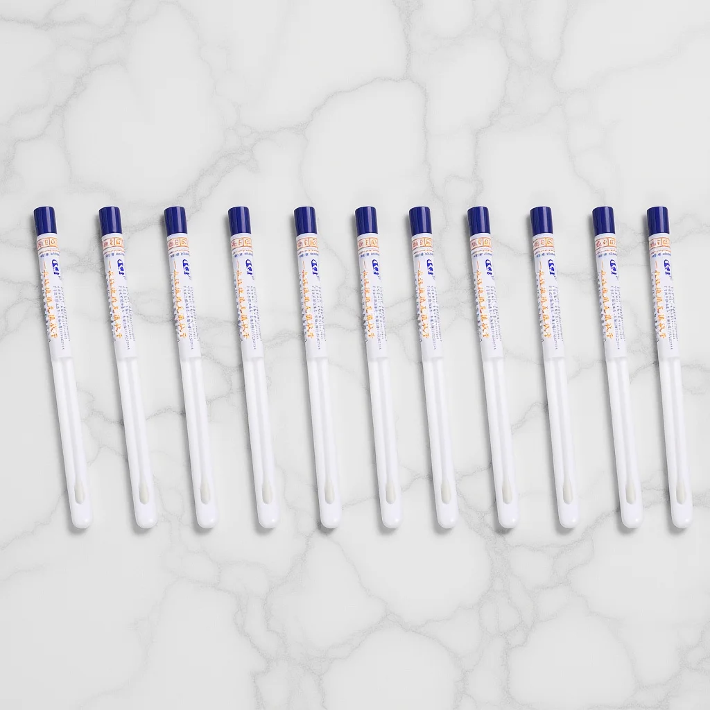 100 قطعة مسحات الحلق القابل للتصرف لجمع العينات عصي أخذ العينات عن طريق الفم استخدام واحد مسحات الإناث للاستخدام المختبري السريري