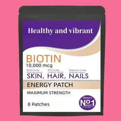 Biotina 10000mcg Parches Suministro de 8 Semanas - Fuerza | | | | |   Suplemento para cabello, piel y uñas. | | | | |   No gmo