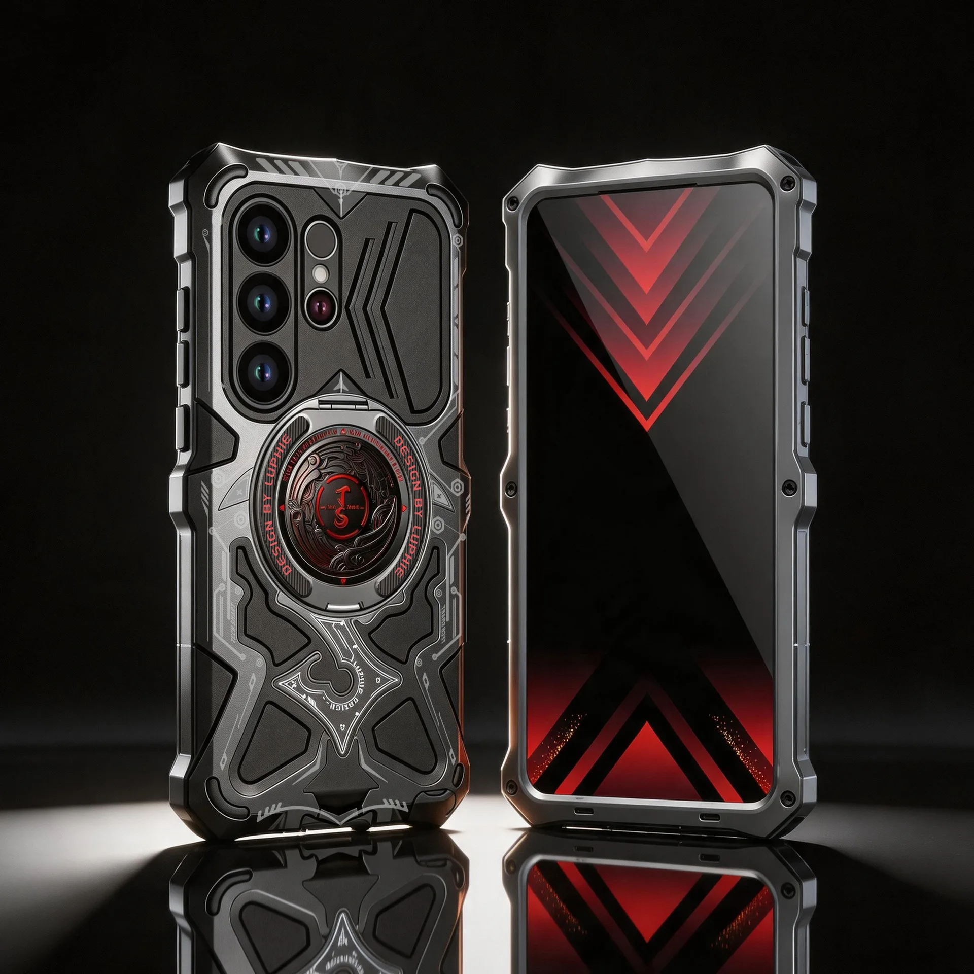 NEW Luxury Heavy Armor Metal Magnetic Kickstand Phone Case for Samsung S26 S25 Ultra Camera Lens Protect Shockproof Cover Bumper