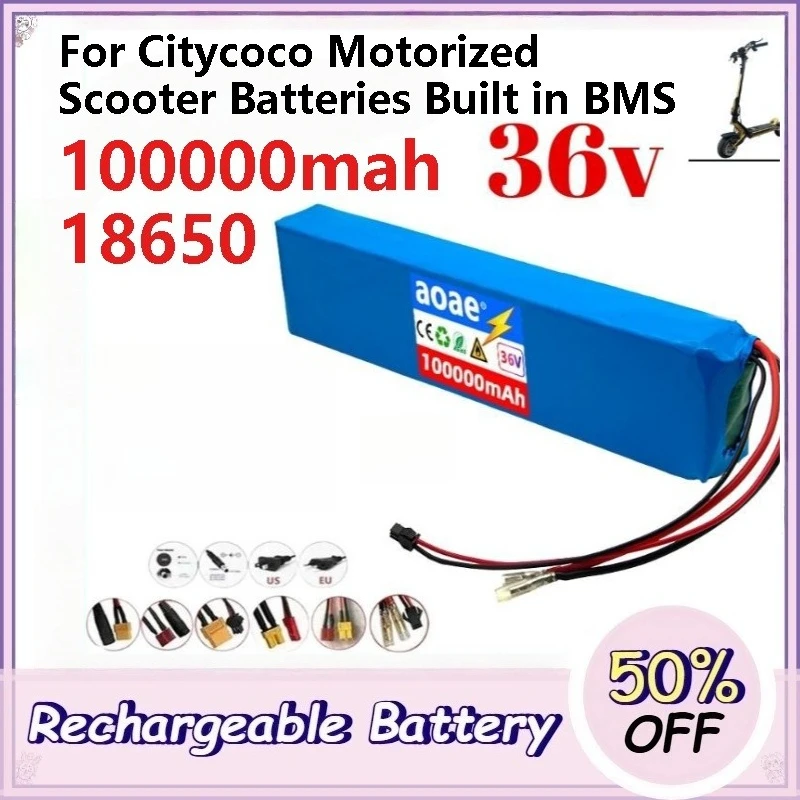 

36V 100000Ah 10s3p 18650 Lithium Battery Pack for Citycoco Motorized Scooter Batteries Built in BMS