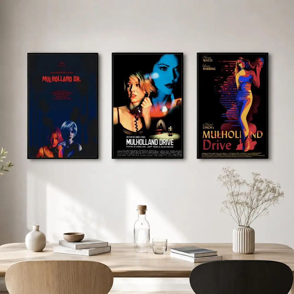 Movie Mulholland Drive Poster Self-adhesive Art Waterproof Paper Sticker Coffee House Bar Room Wall Decor