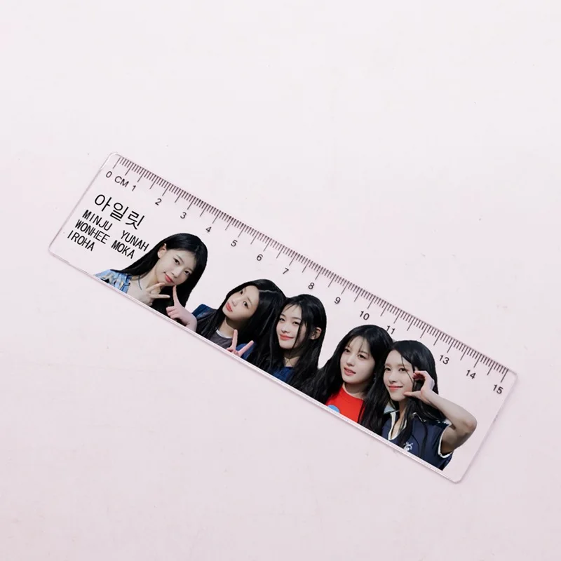 Idol Girl ILLIT Acrylic Ruler Drawing Tools Student Measuring Straight Ruler Office Stationery YUNAH MOKA WONHEE Fans Gift