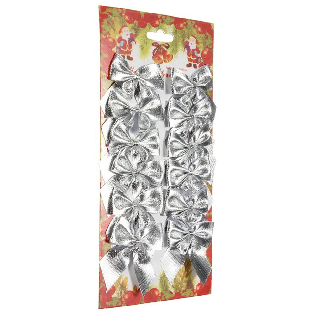 

24Pcs Christmas Bowknots Ribbon Decorative Glitter 55Cm Tree Festival Craft Party Wedding Scrapbooking Accessories