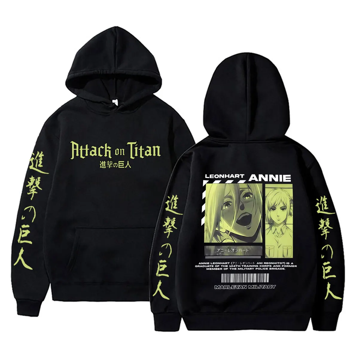 Anime Attack on Titan Annie Leonhart Hoodie Men Women Manga Oversized Pullover Hoodies Male Fashion Cartoon Hooded Sweatshirt