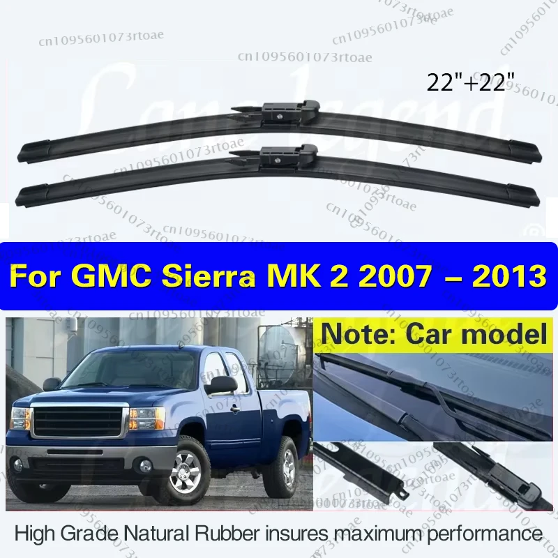 

For Chevrolet Silverado GMC Sierra MK 2 2007 - 2013 Car Wiper LHD Front Wiper Blades Windshield Windscreen Clean Window 22"+22"