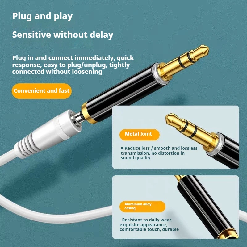 Gold-Plated 3.5mm 3Pole TRS Male Plug to 3.5mm Jack 4Pole TRRS Female Stereo Audio Connector Mic Extension Cable Converter view 5