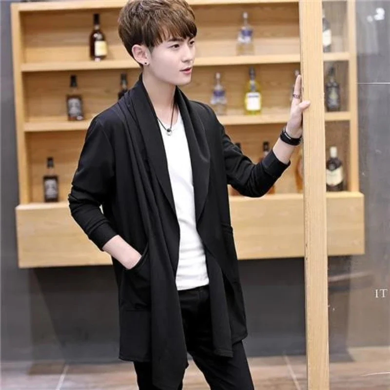 

Summer Lightweight Trench Coat with UV Protection for Men Korean Style Slim Fit Student Windbreaker Cape​