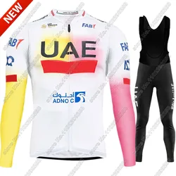 Team UAE 2024 Cycling Jersey Set Men Long Sleeve Tadej Pogačar Giro-Clothing Suit MTB Bike Road Pants Bib Ropa