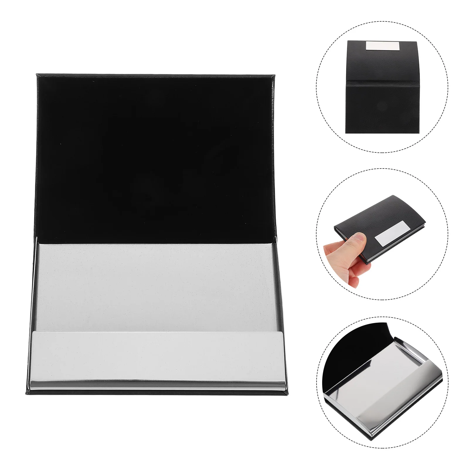 ผู้ถือบัตรธุรกิจกรณีโลหะสําหรับผู้ชาย Pu Travel เครดิต ganizer แบบพกพาขนาดใหญ่ความจุทนทาน Stylish Visiting Card Case