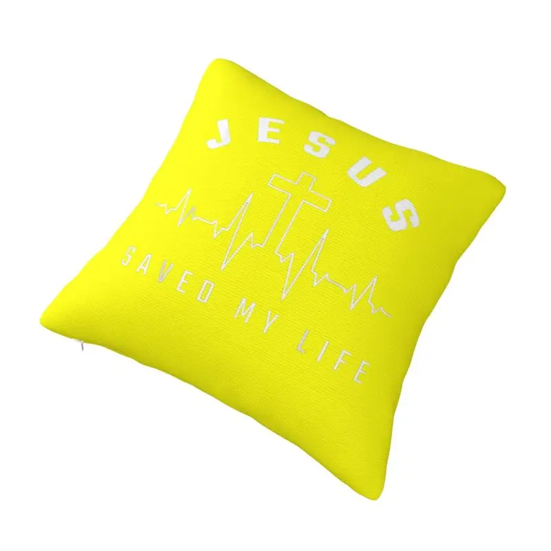 Custom Jesus Saved My Life Luxury Throw Pillow Cover Christian Religious Faith Car Cushion