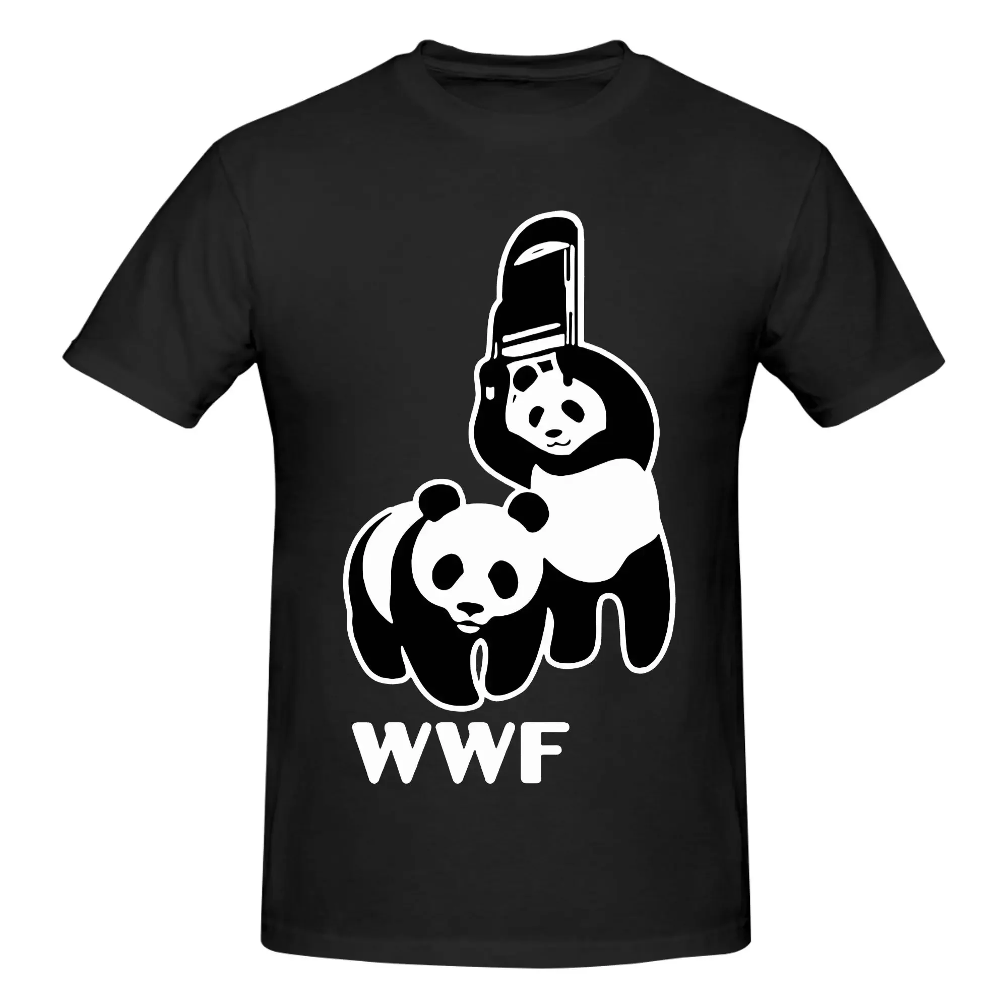 WWF Wrestling Panda 100% Cotton T-Shirt Men's Women Kids T Shirts Men O-Neck Short Sleeve