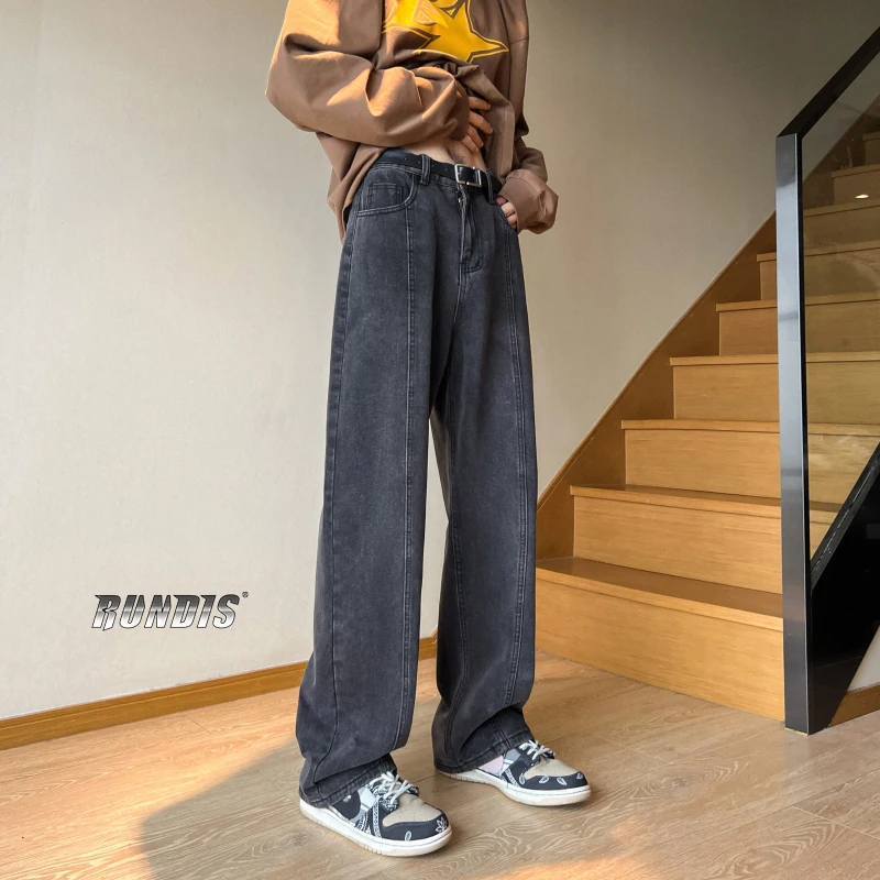 

Fall Men's Jeans Waed Vintage Flare Straight Loose Hiphop Long Trousers Youth Trend Resistant Wearable Classic Street Sle