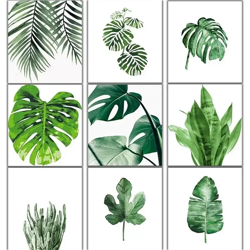 126587 Painting By Number Green Leaf For Kids Adults Diy Room Wall Art Pictures By Number Plant Home Decoration Gift