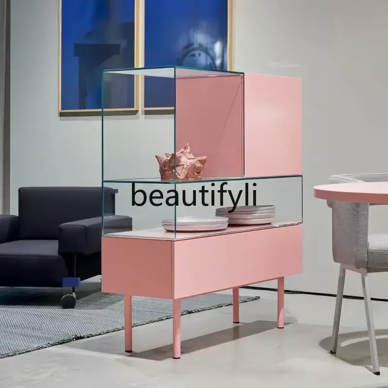 

Smt14 New Home entrance cabinet Modern creative glass side cabinet Italian storage locker s 14