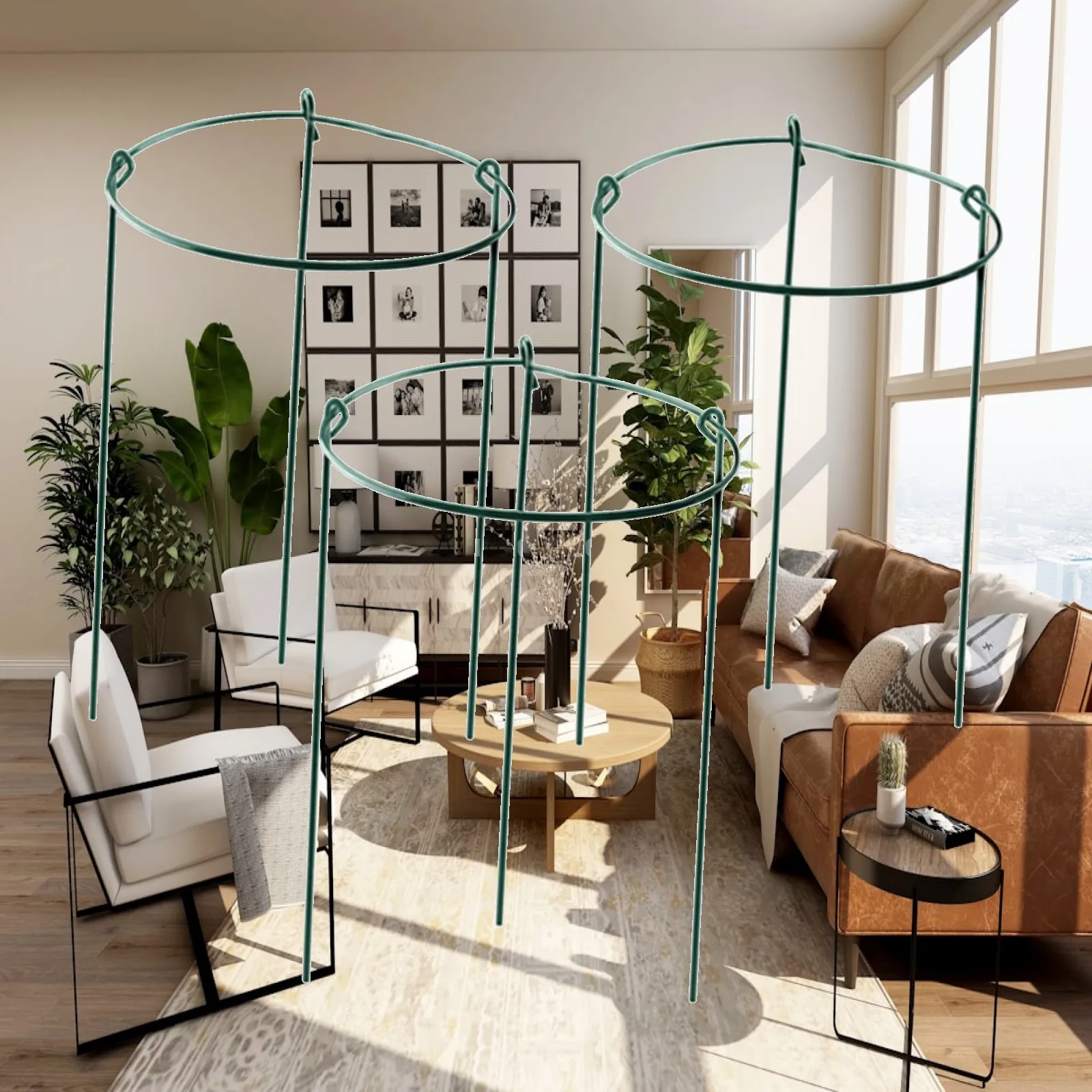 Flower Plant Cages Iron Round Trellis Garden Protection Plant Support for Hydrangea Orchid Rose Peony and Vegetable Vines