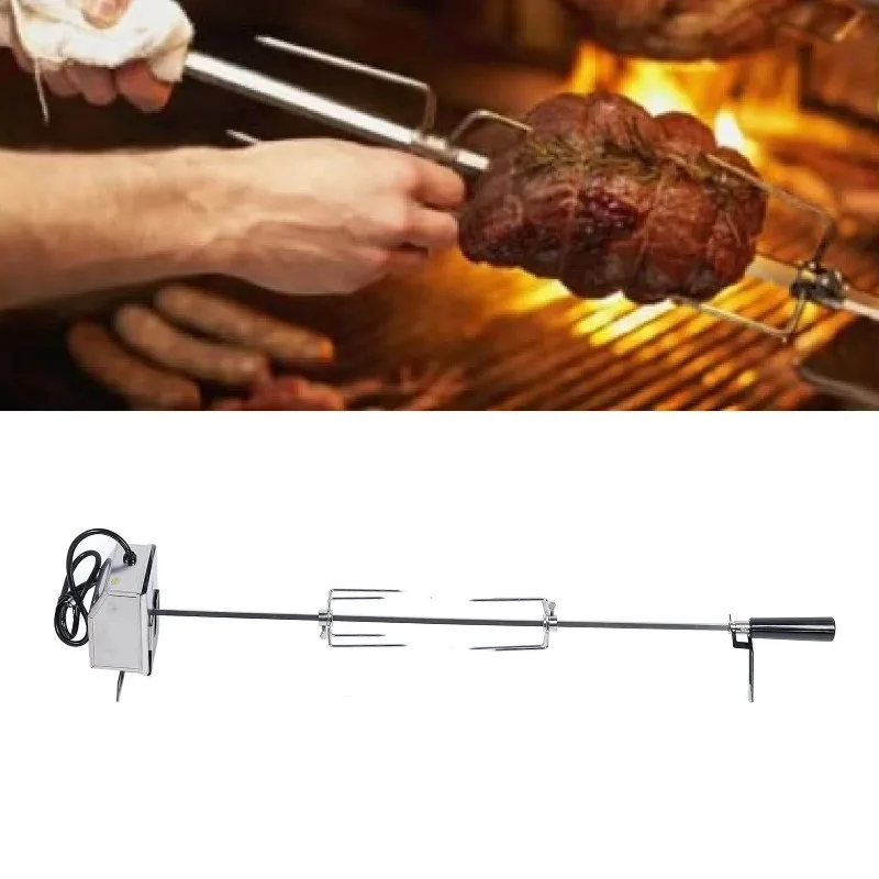 Grill Rotisserie Kit 33lb Load Bearing Easy Assembly Stable Rotating Rotisserie Motor Spit Rod Kit