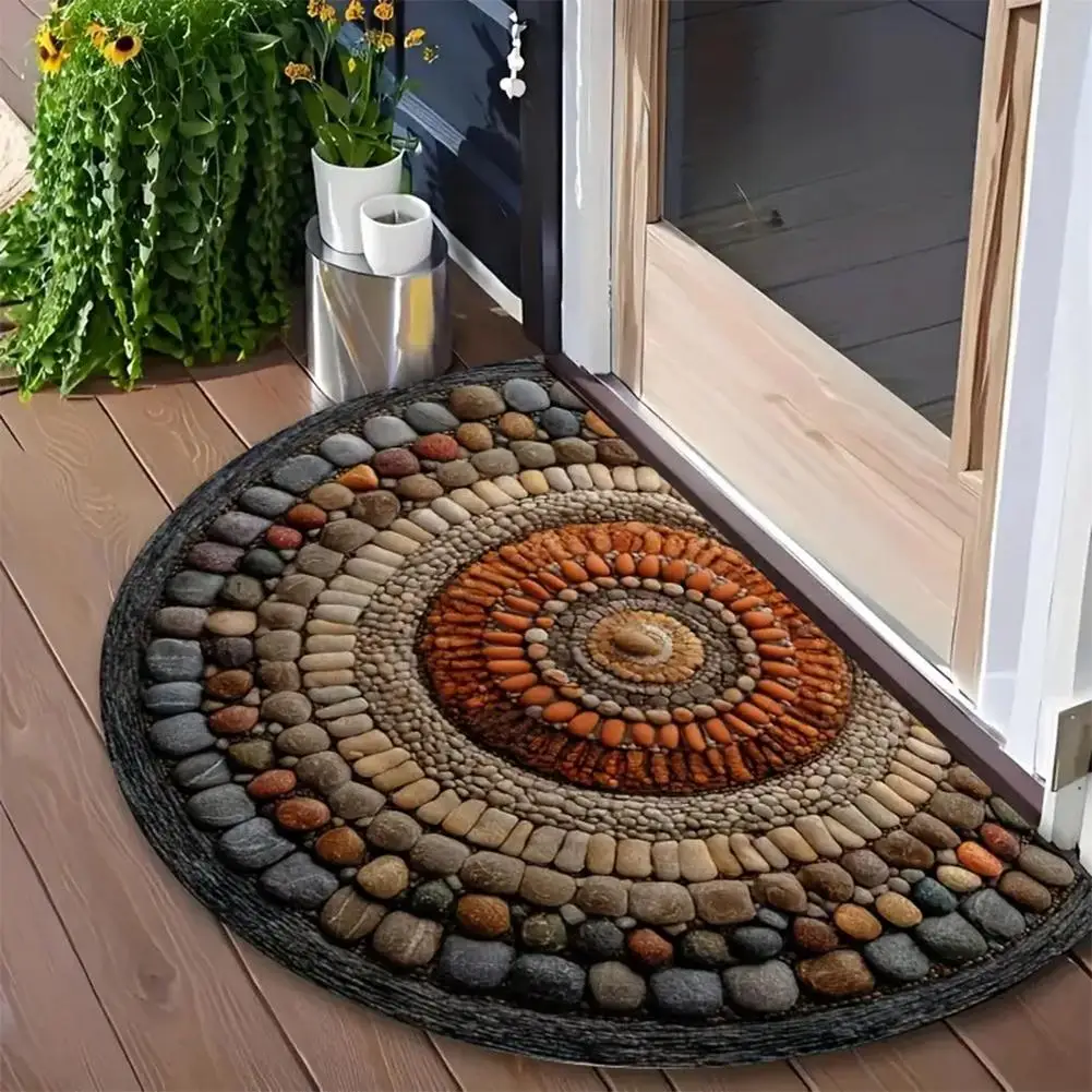 1pc Half-Circle Door Mat - Semi-Round Non-Slip Entry Mat, Floor Mat for Indoor/Outdoor Use - Front Door, Patio, Home Decor
