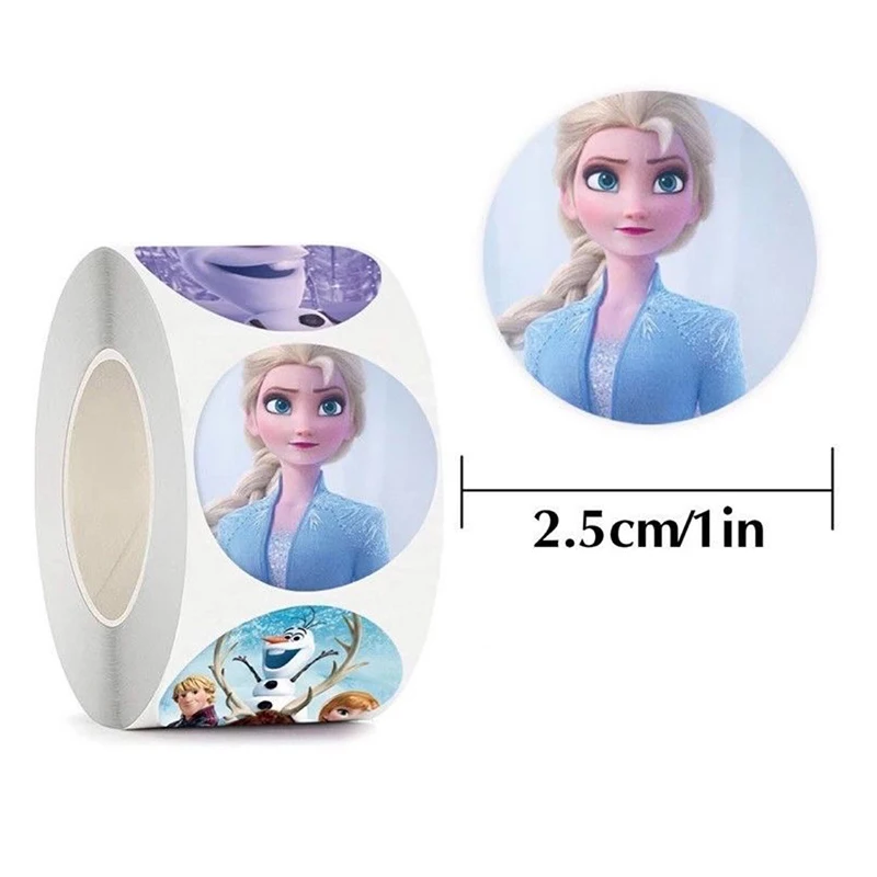 500PCS Frozen Elsa Children's Reward Stickers DIY Cute Cartoon Anime Figure Image Envelope Sealing Book Trunk Decoration Sticker