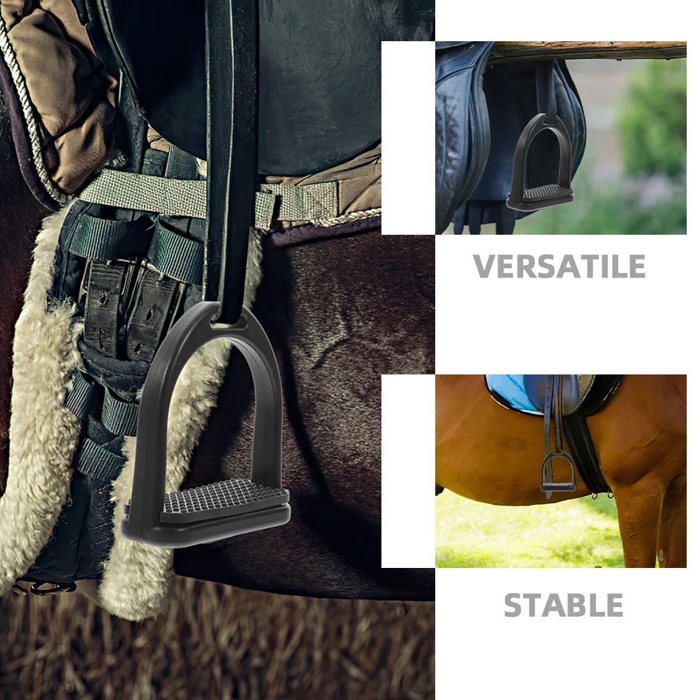 1 زوج ركاب الحصان الأسود بوم المواد المضادة للانزلاق القدم حصيرة ل درب ركوب تسلق السرج الغربي استخدام قوة عالية