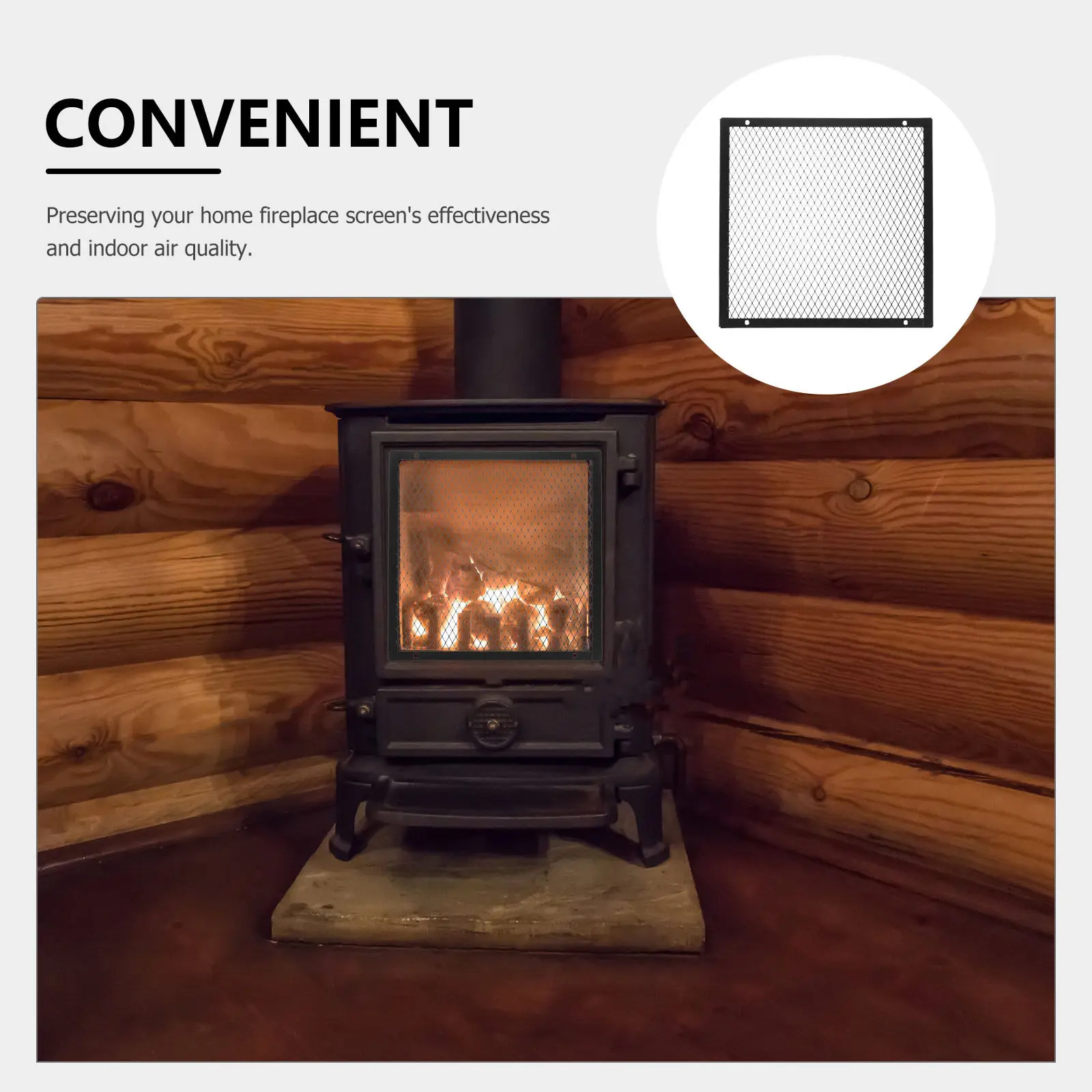 Square Fireplace Cover 7.86x7.86 Inch Indoor Heater Heat Shield Fire Pit Safety Mesh Screen for Living Room Bedroom Office