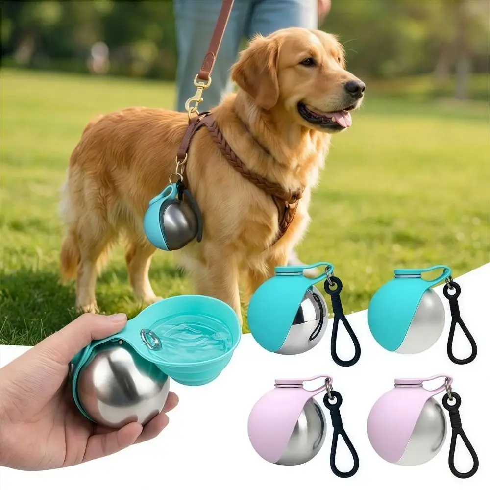 2-in-1 Dog Water Bottle with Bowl Portable Leak Proof Pet Travel Hydration Dispenser Easy Carry 285ml Outdoor Water Cup