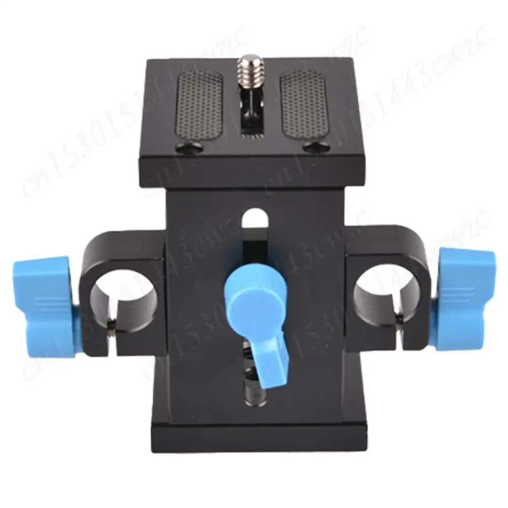 Morsetto per asta da 15 mm Railblock Filettatura da 1/4 e 3/8 pollici Foro per asta Supporto Guida Staffa regolabile in altezza per Follow Focus per fotocamera DSLR