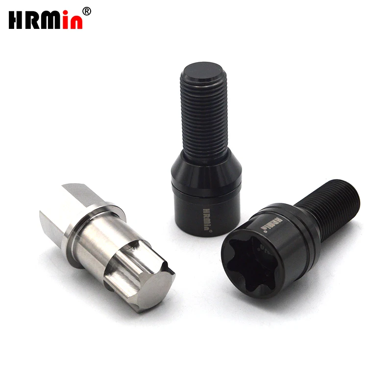 HRMin Gr.5 titanium floating washer Cone seat anti-theft wheel bolt titanium bolt M14*1.5*28mm For VW AUDI racing car