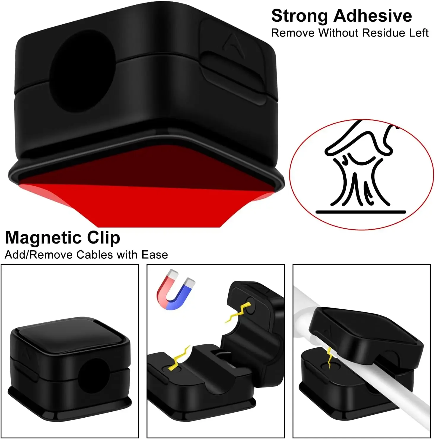 Organizzatore di cavi da 6 pezzi Scatola con spina magnetica Avvolgicavo in silicone Clip flessibili per la gestione dei cavi per auricolari del mouse