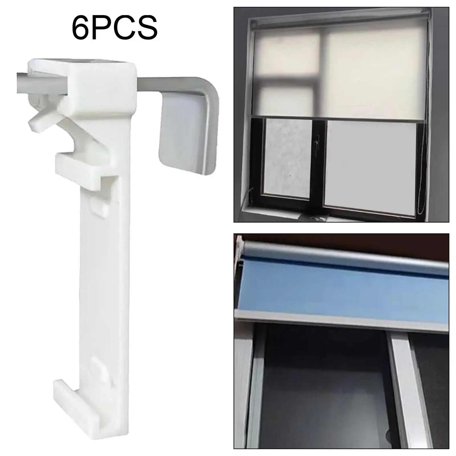 6x Clamp Holders for Roller Blind Sturdy Fixed PVC Window Multiuse Roller Shutter Support Blind Brackets for Roman Blind Home