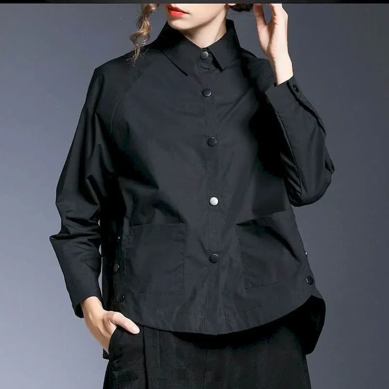 

Black Shirts Fashion Women Blouse 2024 Irregular Long Sleeved Basic Casual Loose Raglan Sleeve Korean Style Women Office Tops